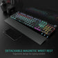 AULA F2088 Typewriter Style Mechanical Gaming Keyboard Wired,Blue Switches,Rainbow LED Backlit,Removable Wrist Rest,Media Control Knob,Retro Punk Round Keycaps,USB Wired Computer Keyboard
