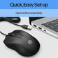 HP Wired Mouse 100 - Precise Optical Sensor with 1600 DPI - Easy USB Connection - Ambidextrous Design - 3 Button Control & Built-in Scrolling - Multi-OS Compatible (6VY96AA#ABL)