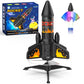 Rocket Launcher for Kids, 200 ft Self Launching Motorized Rocket Toy with LED and Safety Parachute Land, Outdoor Toys Cool Birthday for Boys Ages 8-12 (Orange)