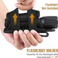 LIVANS Tactical Flashlight Pouch Holster, Rotatable Flashlight Holder Belt Clip Tactical Torch Carry Case with 360 Degree Carabiner Reel Clip