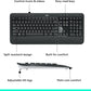 Logitech MK540 Advanced Wireless Keyboard and Mouse Combo for Windows, 2.4 GHz Unifying USB-Receiver, Multimedia Hotkeys, 3-Year Battery Life, for PC, Laptop