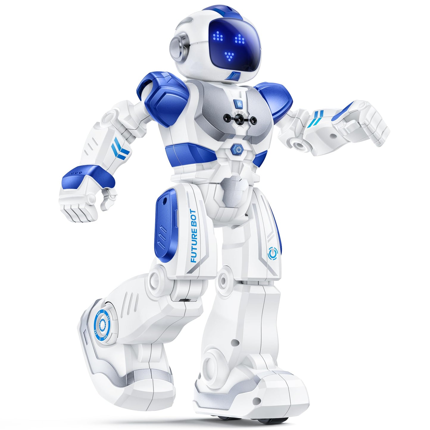 Ruko 6088 Robot Toys for kids, Programmable Remote Gesture Sensing & APP Control, Interactive LED Face, Dancing Singing Rechargeable Smart Robot, Birthday Present for Age 3-6 Year Old Boys Girls, Blue