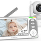HelloBaby 4.3'' Video Baby Monitor with 30 Hours Battery, Remote Pan-Tilt-Zoom Baby Monitor No WiFi, Baby Monitor with Camera and Audio, Night Vision, ECO Mode, Two-way Talk, 8 Lullabies, 1000ft Range