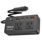 300W Portable Charger Car Power Inverters for Vehicle | 24W USB A/C,Dual 12V-110V AC Car Plug Adapter Outlet,Cigarette Lighter Adapter for Laptop/Camping/Road trip essentials