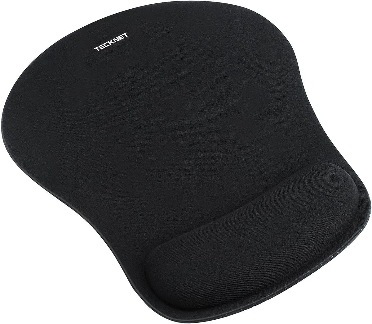 TECKNET Mouse Pad with Wrist Support, Ergonomic Gaming Mouse Pad Pain Relief, Portable Comfortable Mousepad for Computer, Laptop, Office, Home and Travel, Non-Slip Base, Waterproof Surface, Black