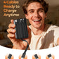 Portable Charger 10000mAh Power Bank with 4 Built-in Cables,LED Display Compact and Battery Pack with Multiple USB Ports All-in-One Travel Charger for iPhone,Android and Other Devices-Black
