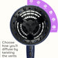 INFINITI PRO CONAIR Hair Dryer with Innovative Diffuser, Enhances Curls and Waves While Reducing Frizz, Dark Blue