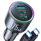 JOYROOM 175W Super Fast Car Charger [GaN] 3-Port Car Charger USB C Fast Charge with USB-C Cable, Car Cigarette Lighter USB Charger for iPhone 17/16/15, Samsung S26/25, Pixel 10, MacBook, iPad and More