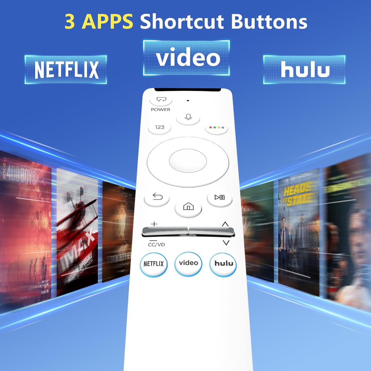 Voice Remote for Samsung-Smart-TV-Remote-Control-Replacement, Universal for Samsung Frame Crystal QLED OLED UHD 4K 8K Voice Smart TV