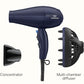 INFINITI PRO CONAIR Hair Dryer with Innovative Diffuser, Enhances Curls and Waves While Reducing Frizz, Dark Blue