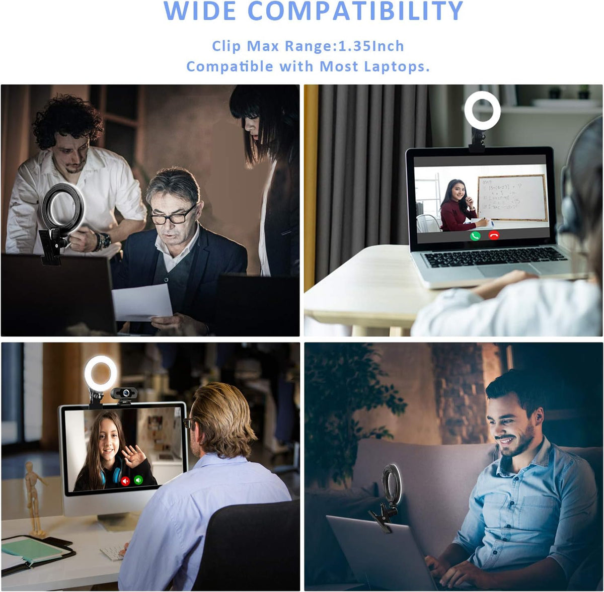Cyezcor Video Conference Lighting Kit, Ring Light for Monitor Clip On,for Remote Working, Distance Learning,Zoom Call, Self Broadcasting and Live Streaming, Computer Laptop Video Conferencing