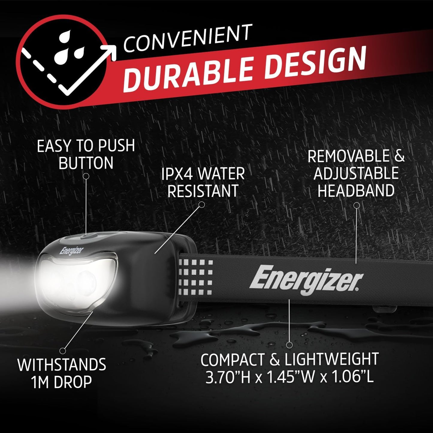 Energizer Universal+ LED Headlamp (2-Pack), Bright Head Lamp for Outdoors, Camping and Emergency Light, IPX4 Water Resistant (Batteries Included)