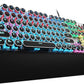 AULA F2088 Typewriter Style Mechanical Gaming Keyboard Wired,Blue Switches,Rainbow LED Backlit,Removable Wrist Rest,Media Control Knob,Retro Punk Round Keycaps,USB Wired Computer Keyboard