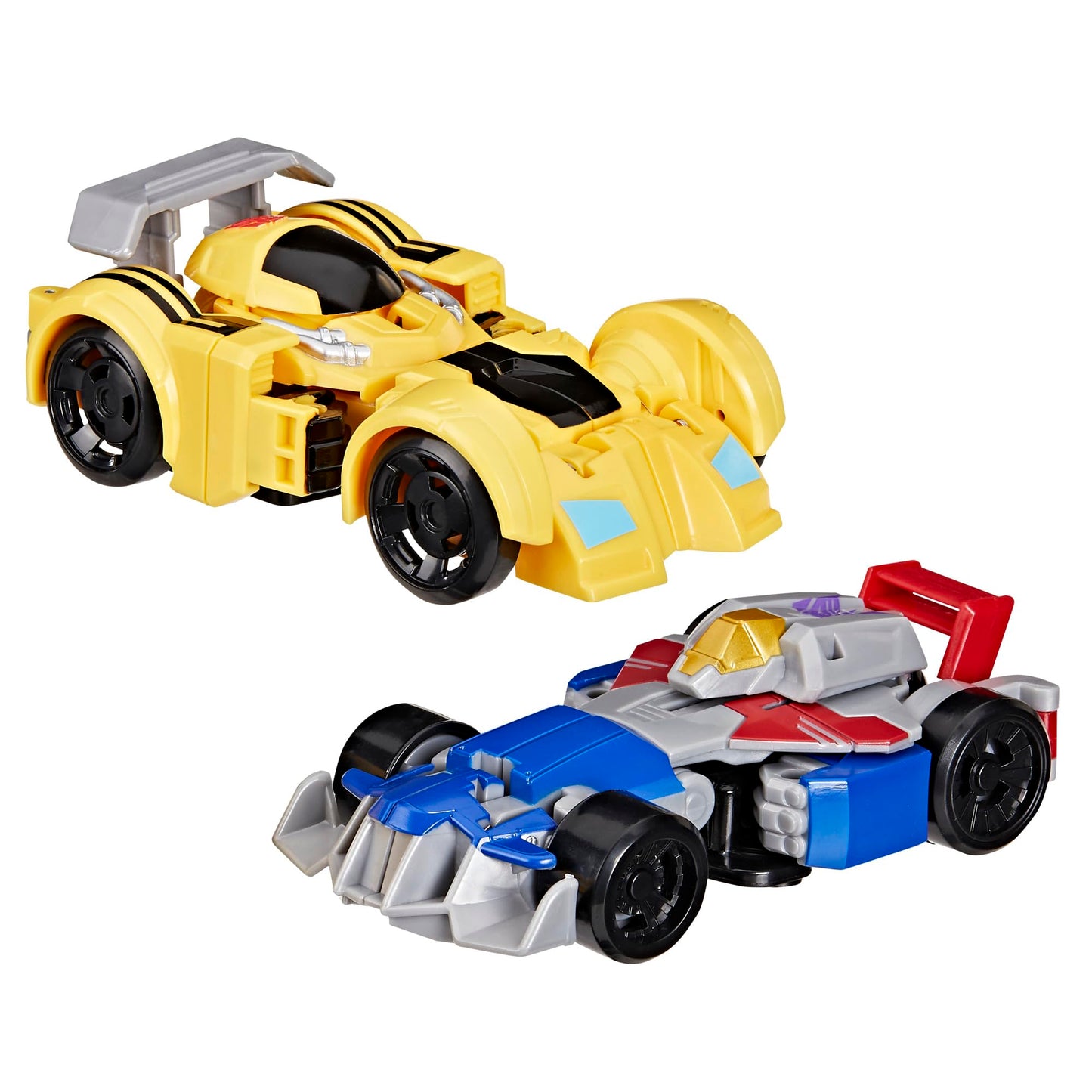 Transformers Bumblebee and Starscream Bot Racers, Easy to Change from Robot Toys to Car Toys, Action Figures for Boys and Girls 3+ ( Exclusive)