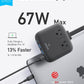 Anker Travel Power Strip, Anker Nano 67W Max 6-in-1 USB C Charger, 2 AC, 2 USB A and 2 USB C, 5ft Thin Undetachable Flat Plug Extension Cord with Multiple Outlets, Travel Essentials, Cruise Essentials