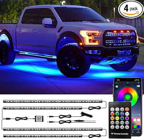 Underglow Kit for Car, Led Underglow Lights with App and Remote Control, 16 Million RGB Colors, 29 Preset Modes, Music & DIY Mode, Under Car Led Lights Exterior for SUVs, Trucks, DC 12V