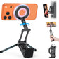 OMOTON TP02 360°Rotating for MagSafe Tripod, Adjustable Aluminum Magnetic Phone Tripod for iPhone 17/16/15/14 Pro Max Air, Foldable Cell Phone Stand Fits Vlog, Gym, Travel Essentials Accessories