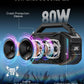 Speakers Bluetooth Wireless: 80W(Peak) Loud Speaker with Bass, 20H Playtime, IPX6 Waterproof, Large Jobsite Speakers for Work, Outdoor, Workshop, Garage, Portable Speaker with TWS (Black)