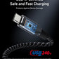 Anker Prime USB C to USB C Cable, 240W Fast Charging Cord, Upcycled-Braided Nylon with 100-Year Bend Durability for iPhone 17 Series, MacBook, Galaxy S24(6 FT)