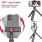Metal Phone Tripod Mount 3 Cold Shoes & Arca Port, 360° Smartphone Tripod Adapter for iPhone 17 16 15 Cell Phone Stand Holder for Desktop Video Live Streaming Vlogging Rig