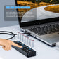 USB 3.0 Hub, PANPEO 7-Port USB Data Hub Splitter with 3ft Long Cable USB Extension for Laptop,PC Computer,Surface Pro, PS4/5, Flash Drive, Mobile HDD - with LED Individual On/Off