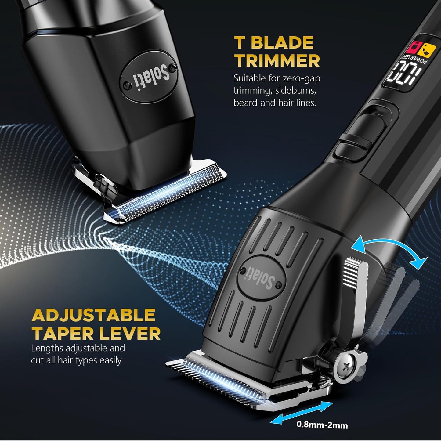 Professional Hair Clippers for Men Cordless Trimmers Kit with LED Display Electric Beard Trimmer for Kid Cordless Beards Trimmer Haircut Grooming Kit Gift for Men Women Barber Kids (Black)