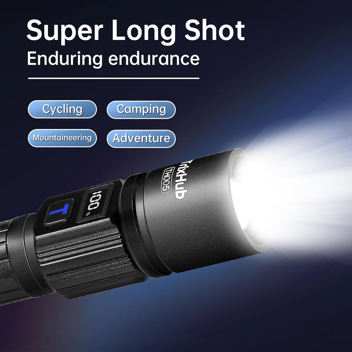 Rechargeable Flashlights 2 Pack, Super Bright High Lumens Flash Light, 5 Modes Zoomable Linternas with LCD Digital Display, Powerful Handheld LED Flashlights for Home Emergencies Camping