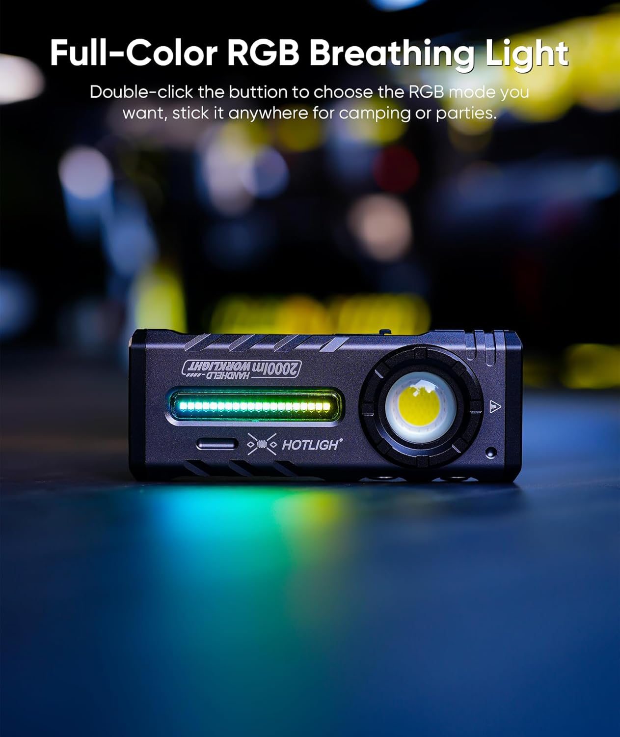 ZF8313 Rechargeable Flashlight, Mens Valentines Day Gifts for Him, Magnetic EDC Flashlight Rechargeable, 2000 Lumens LED Flashlight with RGB and UV Lighting Source for Outdoor, Car Repairing