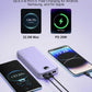Portable Charger 10000mAh PD20W w/Built-in Cables & Wall Plug Purple