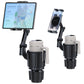 Peastrex Cup Holder Tablet Mount, Ipad Cup Holder Car Mount with Adjustable Arm for Tablet iPhone 3-11in iPad Pro Air Mini, Fire, iPhone 15, Galaxy S24 Z Fold 5