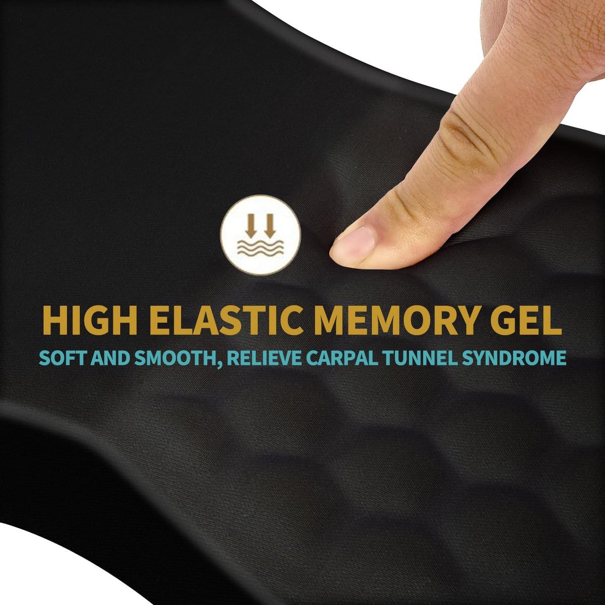 Hokafenle Ergonomic Mouse Pad with Wrist Support & Massage Design – Memory Foam Gel, Non-Slip PU Base, Smooth Surface for Office & Gaming (12×8 in, Black)