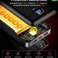 Portable Charger Power Bank, 60000mAh Battery Pack with 3 in 1 USB-C/iOS/Micro-USB Cable, 22.5W Fast Charging Portable Phone Charger, Travel Camping Essential Powerbank for iPhone 17/16 Samsung,Ebony