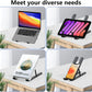 Tonmom Laptop Stand for Desk, Adjustable Laptop Riser ABS+Silicone Foldable Portable Notebook Holder, Ventilated Cooling Notebook Mount Computer Stand for 10-15.6” Laptops,Tablets-Black