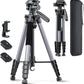 CAMBOFOTO 74″ Aluminum Camera Tripod – Heavy‐Duty Professional Tripod Stand for DSLR & Mirrorless Cameras, Smartphones & GoPro – Lightweight Travel Tripod with 360° Pan Head & Phone Mount