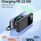 Portable Charger with Built in Cable - Power Bank Fast Charging USB C LED Display 10000mah Battery Pack 5 Outputs & 3 Inputs for Travel Essentials iPhone Samsung Android Phones Tablets Black
