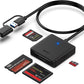 Memory Card Reader, BENFEI 4in1 USB 3.0 and USB-C to SD Micro SD MS CF Card Reader Adapter, 4 Cards Simultaneously Read and Write, Compatible with iPhone 15 Series, MacBook Pro/Air 2023, and More