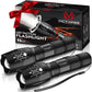 Victoper LED Flashlight 2 Pack, Bright Tactical Torch High Lumens with 5 Modes, Waterproof Zoomable Flash Light, Valentine's Day Gifts for Men, Hunting Camping Essentials Gear