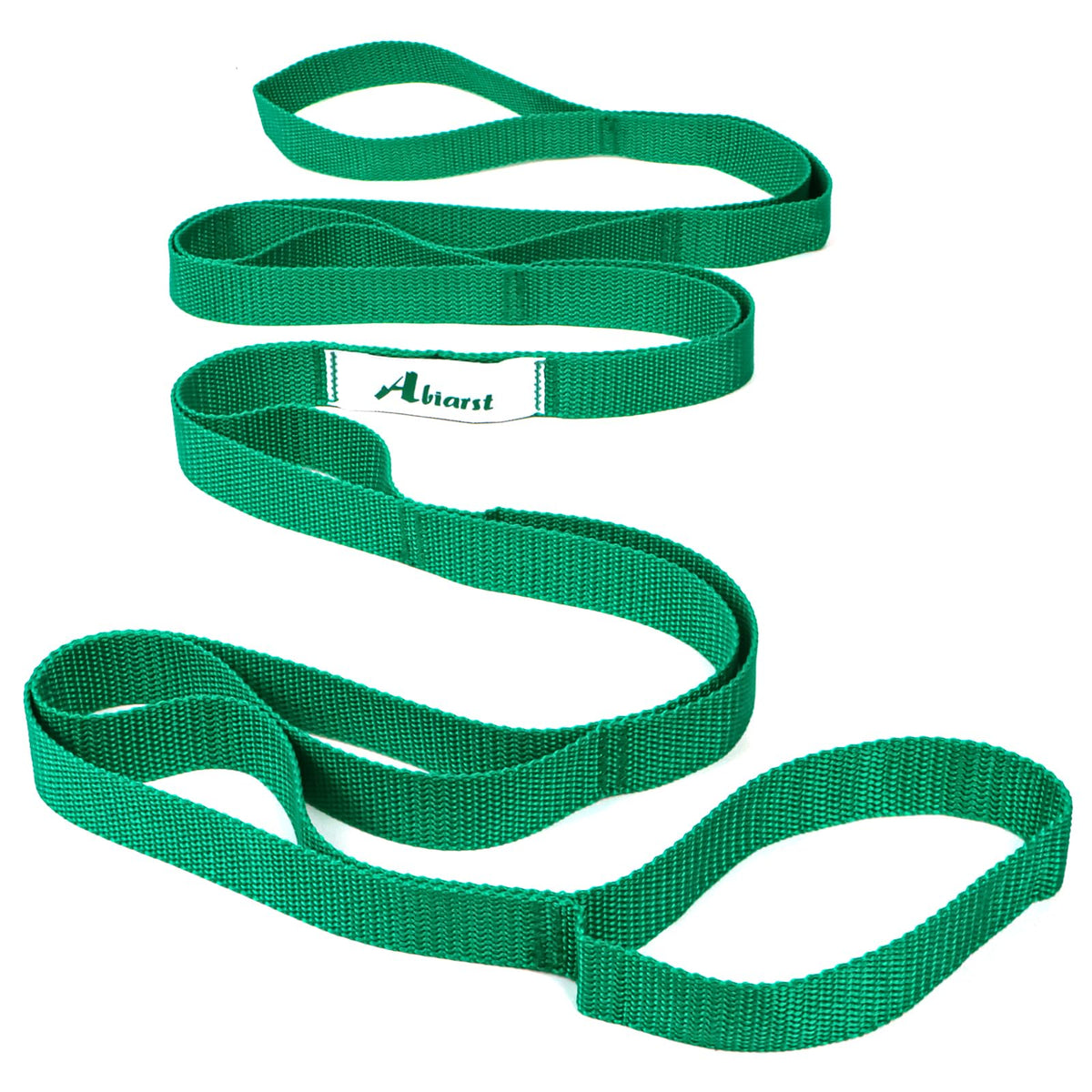 Abiarst Stretching Strap Yoga Straps for Physical Therapy, 10 Loops Non-Elastic Stretch Band for Pilates, Flexibility, Exercise and Gymnastics