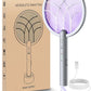 Electric Fly Swatter Racket, 4000V Bug Zapper with 1800mah Rechargeable Battery & Dual Modes, 2 in 1 Purple Mosquito Light Killer with 3-Layer Safety Mesh for Indoor Home Patio Camp(1 Pack)