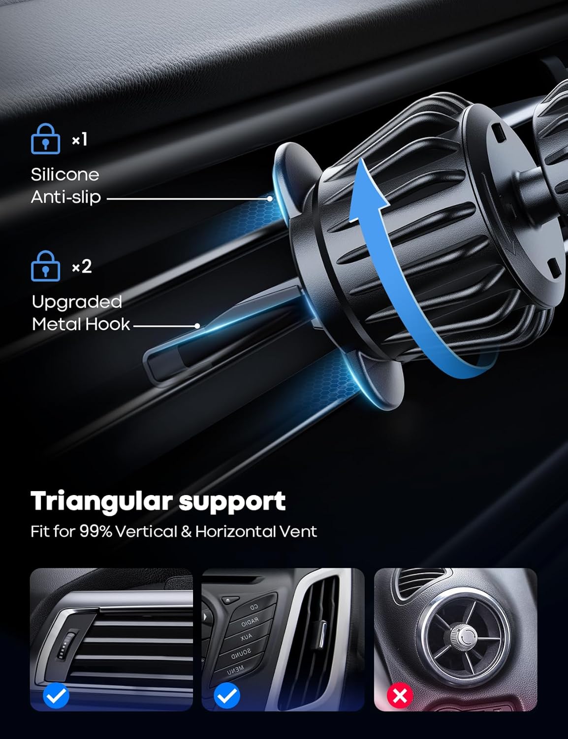 Lamicall for MagSafe Car Mount - [20 Super Magnets] Magnetic Car Phone Mount, Air Vent Phone Holder Car, Hands Free Cell Phone Holder Clip Car Accessories fit iPhone 17 16 15 14 13 Pro Plus Max Kits