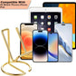ROPOSY Cell Phone Stand for Desk, Cute Metal Gold Cell Phone Stand Holder Desk Accessories, Compatible with All Mobile Phones, iPhone, iPad