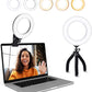 Video Conference Lighting Kit, Ring Light Clip on Laptop Monitor with 5 Dimmable Color & 5 Brightness Level for Webcam Lighting/Zoom Lighting/Remote Working/Self Broadcasting and Live Streaming, etc.