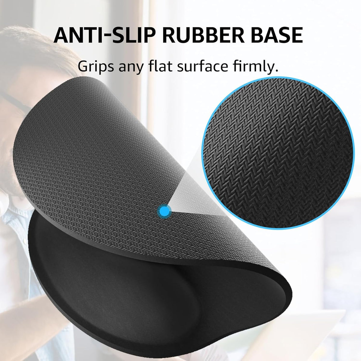 KTRIO Ergonomic Keyboard Wrist Rest and Mouse Pad with Wrist Rest Set, Memory Foam Wrist Support for Typing, Gaming, Office and Home Use, Black
