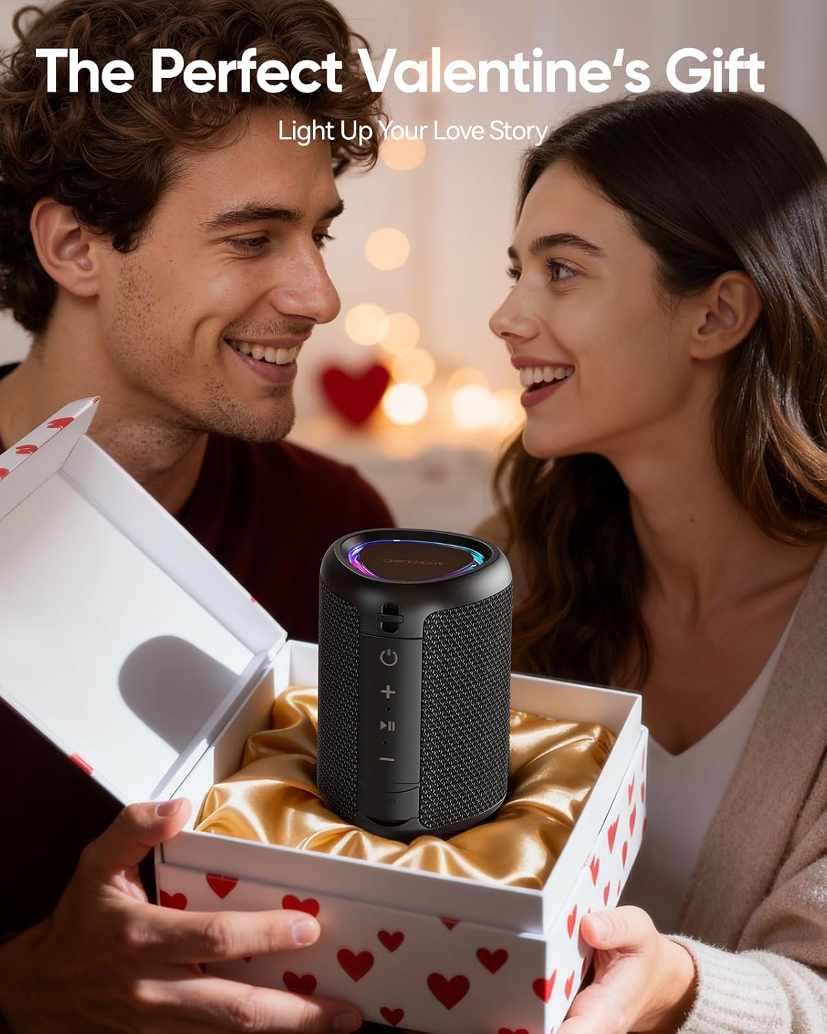 Portable Bluetooth Speaker Beach Vacation Essentials: Powerful Crystal Clear Sound/Dynamic Light/IPX5 Waterproof/All Day Playtime/BT 5.3/TWS Paring, Small Wireless Speaker for Outdoor|Travel|Camping