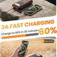 SOARAISE Solar Charger Power Bank - 48000mAh Wireless Portable Charger Built-in 4 Cables and 4 Solar Panels, PD QC 3.0 Fast Charging USB C Battery Pack with Flashlight for Camping Travel