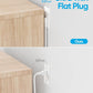 Power Strip Surge Protector, Olcorife Ultra Thin Flat Plug Extension Cord 5ft, 6 Outlets 3 USB Ports(1 USB C), 3 Sided Outlet Extender for Home Office Travel Dorm Room Essentials, White