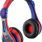 eKids Spiderman Wireless Bluetooth Portable Headphones with Microphone, Volume Reduced to Protect Hearing Rechargeable Battery, Adjustable Kids Headband for School Home or Travel
