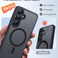 FNTCASE for Samsung Galaxy S25 FE Case: Magnetic Translucent Matte Military Grade Drop Proof Protection Cell Phone Cover - Slim Rugged Durable Shockproof Protective S25Fe Cases (Black-6.7 inch)