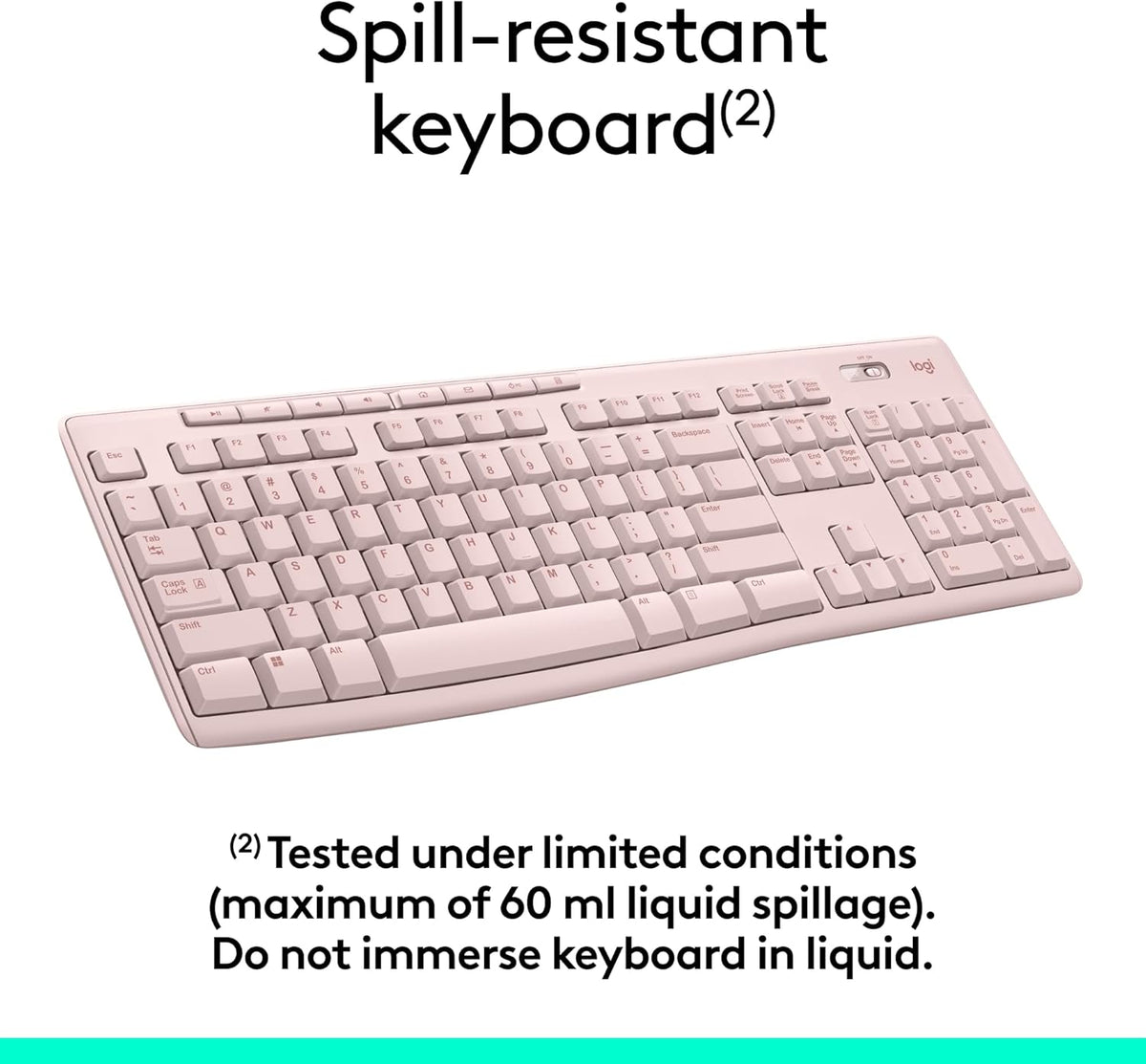 Logitech MK270 Wireless Keyboard and Mouse Combo for Windows, 2.4 GHz, 8 Multimedia Keys, PC, Laptop, Wireless Keyboard Compact Mouse Combo - Rose