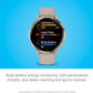Garmin Venu 3S Soft Gold Stainless Steel Bezel 1.2-Inch AMOLED Touchscreen Display Smart Watch, Phone Supported with 41mm French Gray Case and Silicone Band